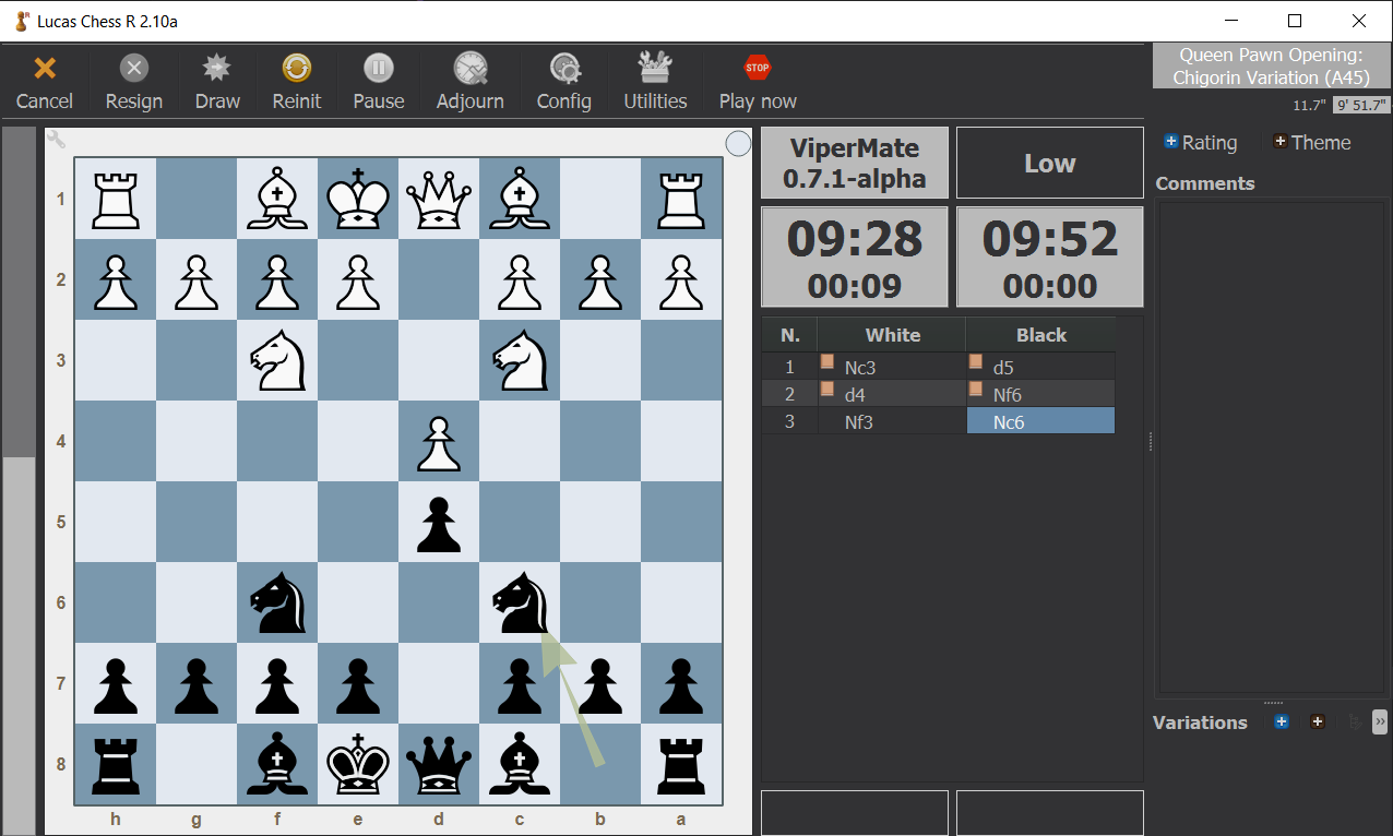 Playing agains ViperMate on Lucas Chess